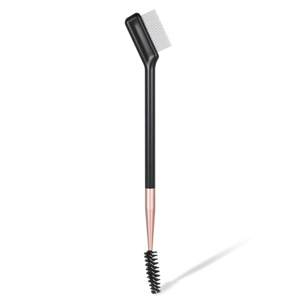 Dual Ended Eyelash Comb and Eyebrow Brush, Professional Lash Separator Tool for Grooming, Portable Eyelash Brush for Travel, Home, and Professional Salon Use, Removes Mascara Clumps and Defines Brows