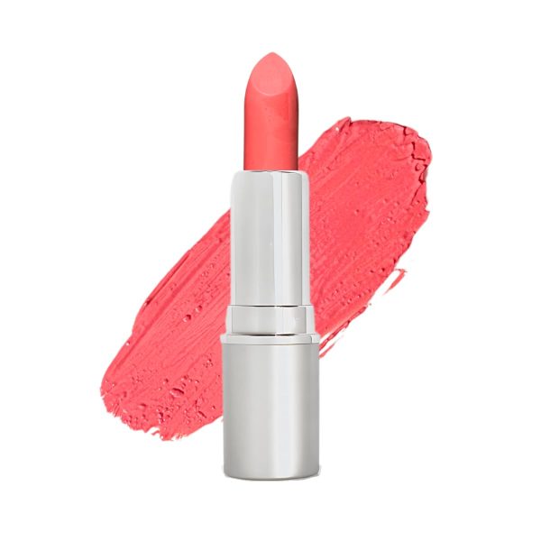Long Lasting Lipstick – Matte Medium Coral Pink Cream Finish, Hydrating Moisturizing Lip Color with Organic Oils – Vegan Gluten Free Cruelty Free Lip Care