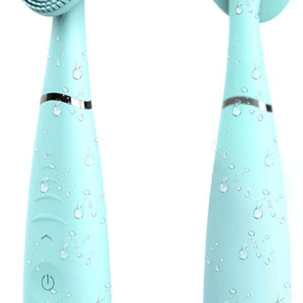 Sonic Facial Cleansing Brush, 5 Adjustable Speed Waterproof Sonic Vibration Rechargeable Face Cleansing Brush for Deep Cleansing (Blue)