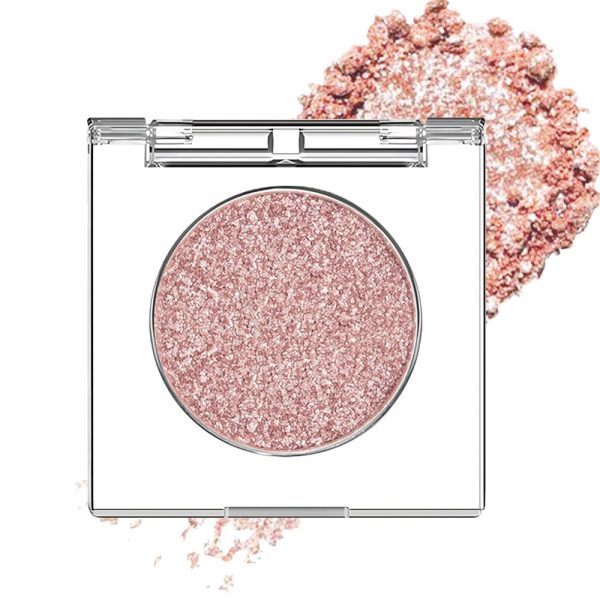 Champagne Pink Rose Monochrome Shimmer Eyeshadow Palette Makeup,Long Lasting Naturing Looking Lightweight Glitter Single Eyeshadow,Neutral Powde Eye Shadow for Older Women